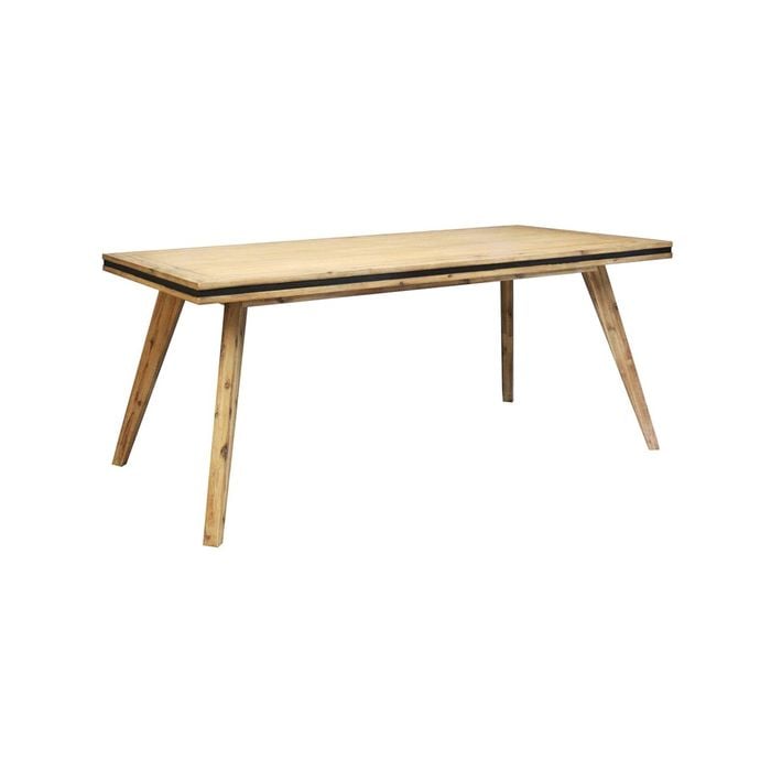 Dining Table 180cm Medium Size Solid Acacia Wooden Frame in Silver Brush Colour