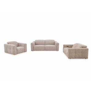 3+2+1 Seater Fabric Power Recliner Sofa with Power Headrest in Chocolate Color