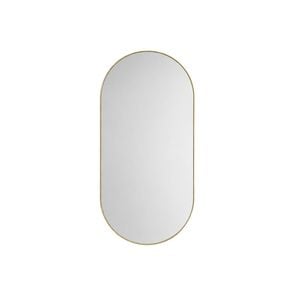 Attica 1200 x 600mm Brushed Gold Nobu Pill Framed Mirror