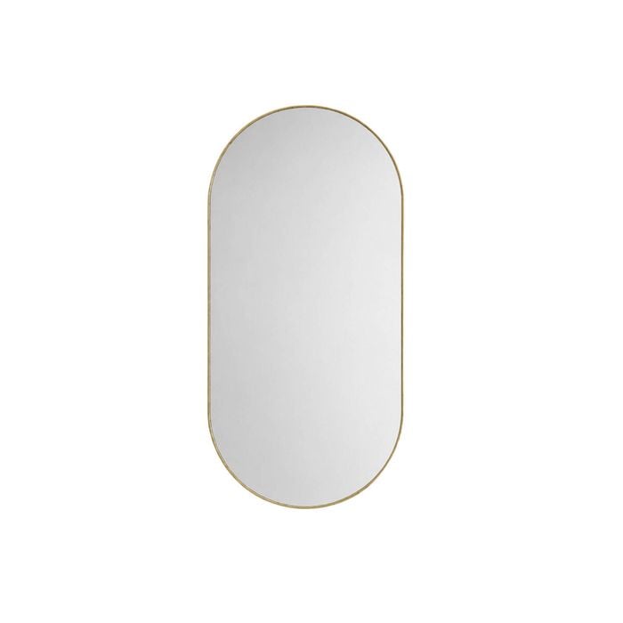 Attica 1200 x 600mm Brushed Gold Nobu Pill Framed Mirror