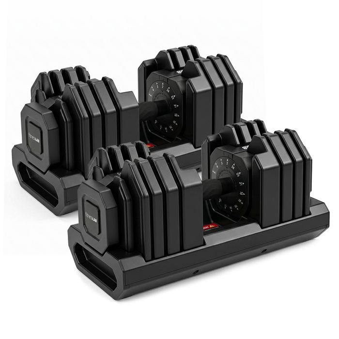 FitnessLAB 2X 24kg Fast Adjustable Dumbbell Gym Weight for Exercise Fitness