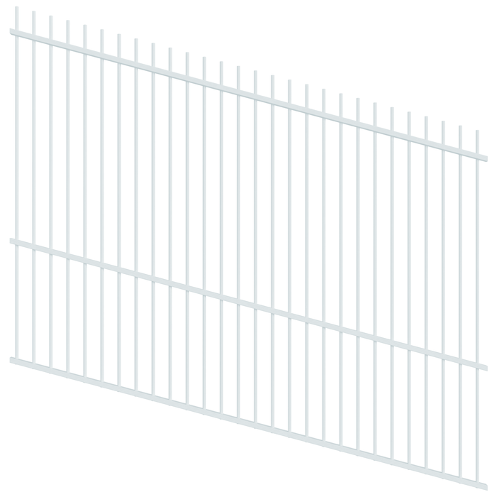 ProtectorAl 1201-2400mm x 1800mm Pearl White Picket Top Pool Fence Panel Raked Up to 15º