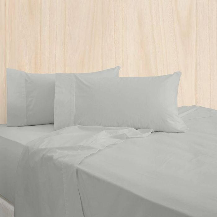 Bas Phillips Bamboo Cotton 400tc Bed Sheet Set W/pillowcase Mega Queen Silver