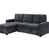 Collyn Chenille Sofa Bed with Left Chaise � Dark Grey