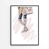 Elegant Pink Boots with Modern Handbag Print 100% Australian Made 90x120cm (Poster)