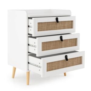 Costway Modern Nightstand Bedside Table 3 Drawer