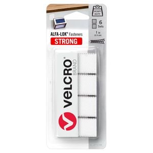 VELCRO Brand 25mm White Squares ALFA-LOK VL30712 - 6 Pack
