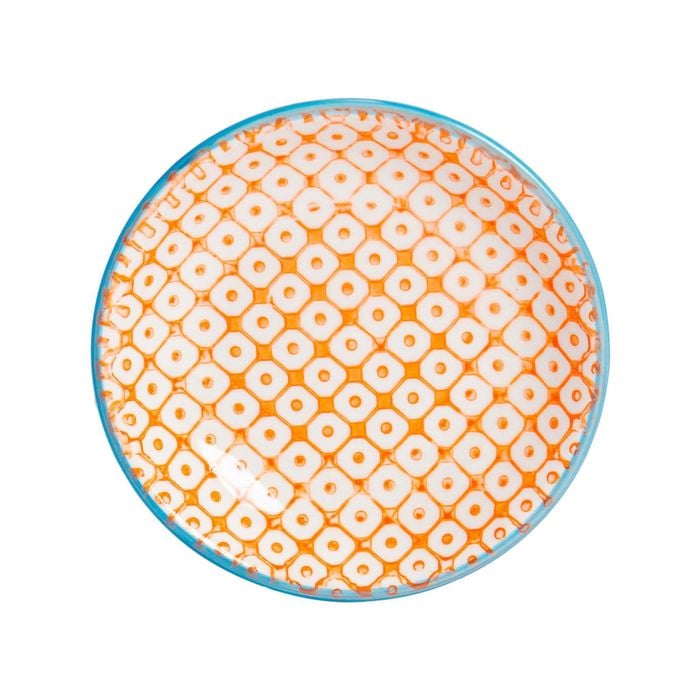 Nicola Spring Hand Printed Sauce Dish - Japanese Style Porcelain Salad Serving Plate - 10cm