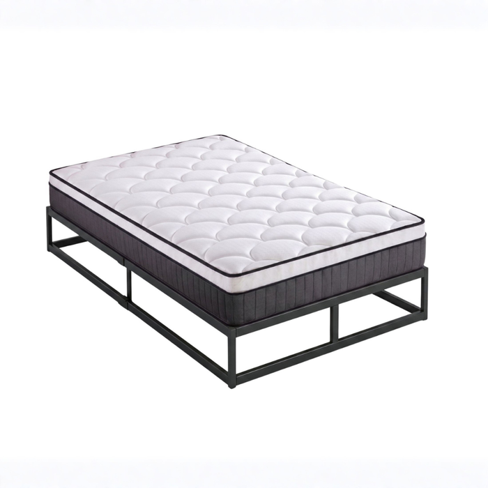 Zinus Single Joseph Metal Bed Base & Pocket Spring Mattress Set, Support iCoil Eurotop