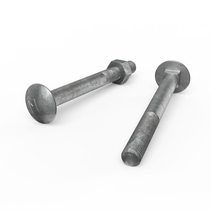 ZENITH M10 x 100mm Hot Dip Galvanised Cup Head Bolts & Nuts