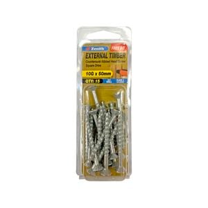 Zenith 10G x 50mm Galvanised Square Drive External Timber Screw - 15 Pack