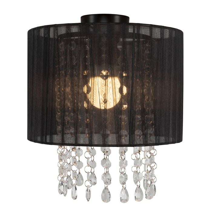Brilliant 26 x 28cm Bette Black And Clear Bead Batten Fixture