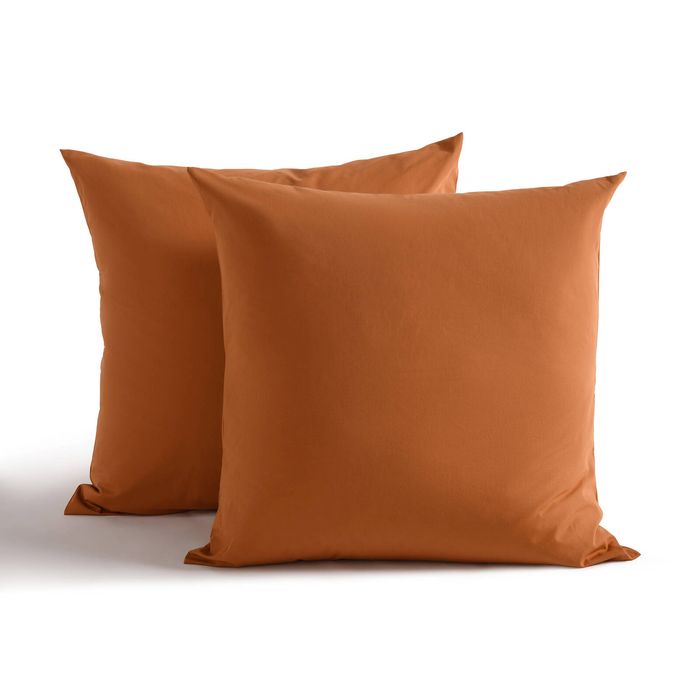 Dreamaker 250TC Cotton & Recycled Polyester Blend European Pillowcase Twin Pack Rust