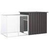 vidaXL Chicken Cage Anthracite Galvanised Steel Chicken Coop Hen House Run