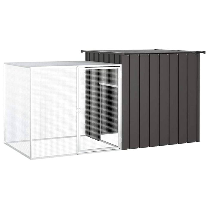 vidaXL Chicken Cage Anthracite Galvanised Steel Chicken Coop Hen House Run