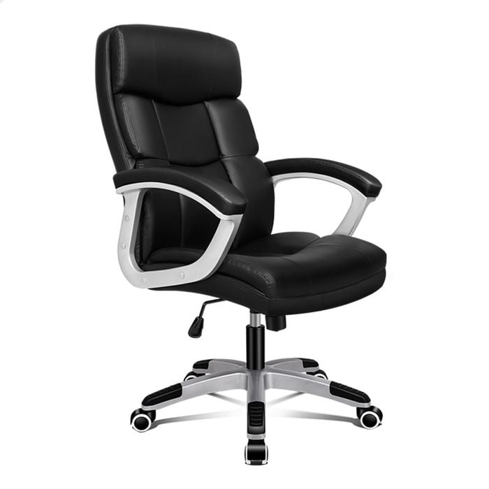 ALFORDSON Office Chair Gaming PU Leather Black Bunnings Australia
