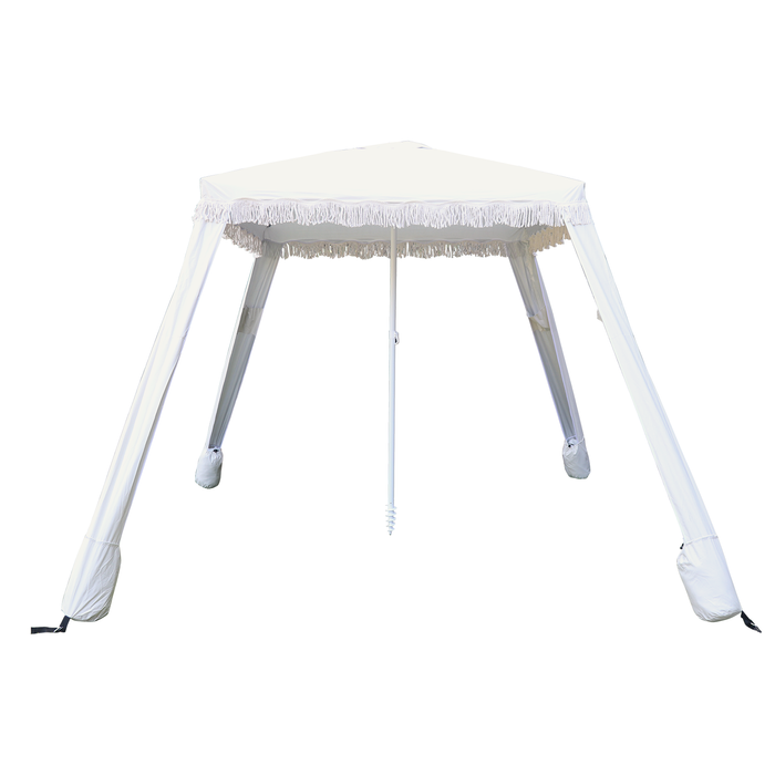 Marquee 1.7m Beach Gazebo in Egret with Tassels
