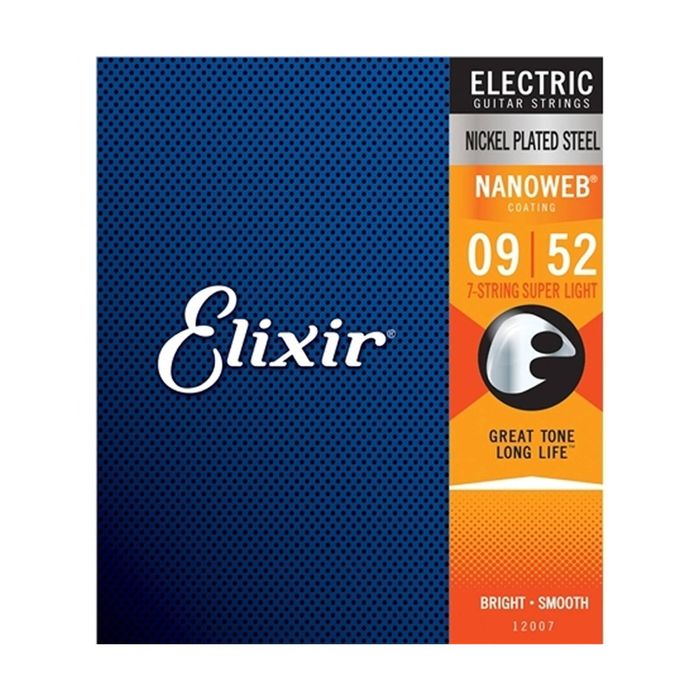 Elixir #12007 Electric Nanoweb 7 Strings Nickel Plated Steel Super 9-52 Light