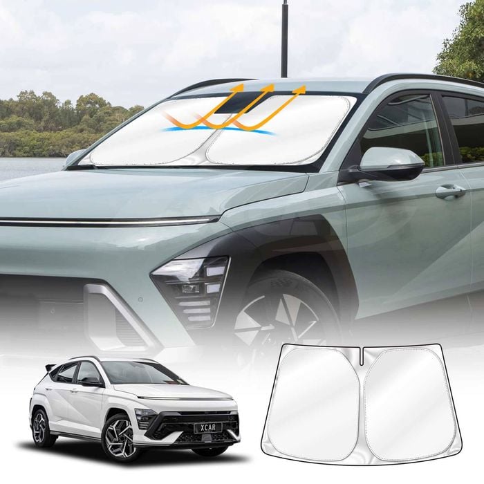 WindScreen Sun Shade for Hyundai Kona 2023-Onwards Blocks UV Rays Foldable Custom Wind Screen
