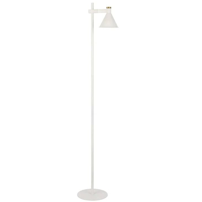 Telbix Rosner Modern Standing Floor Lamp Light Foot Switch Metal White Sand