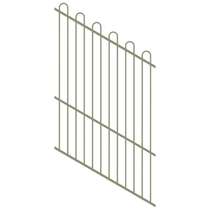 ProtectorAl 0350-1200W x 1800H Paperbark Loop Top Pool Fence Panel Raked 16-30º