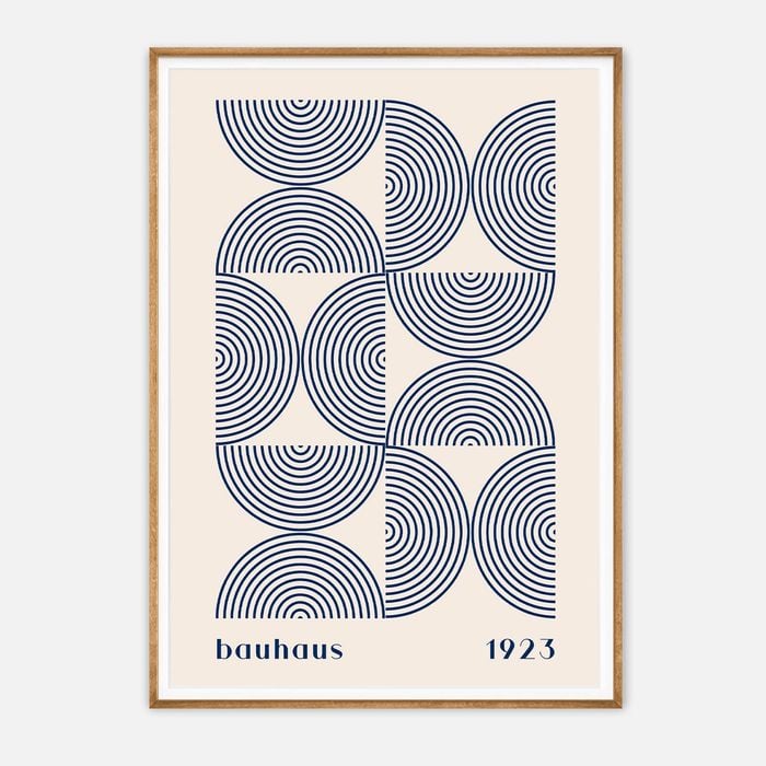 Galrie Bauhaus 1923 Geometric Art Print - Modern Minimalist Wall Decor, Wood Frame, A1 60 x 84cm (23 x 33inch)