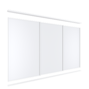 Lugna 2100 x 2701-3600mm Triple Melamine Wardrobe Sliding Door Custom Package