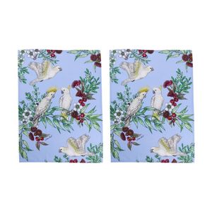2x Maxwell & Williams Eloise Short Grace Yellow Crested Cockatoo Tea Towel 70cm