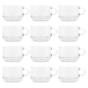 LAV Cozy Stacking Glass Coffee Cups - 270ml - Pack of 12