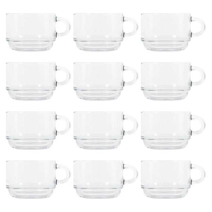 LAV Cozy Stacking Glass Coffee Cups - 270ml - Pack of 12