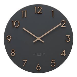 One Six Eight London  Katelyn Charcoal Grey 60cm Metal Wall Clock