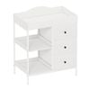 Ufurniture 3-Drawer Baby Dresser with Changing Table Top Fabric Drawers White