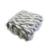 Radisson Ziva White Grey Luxury Animal Long Hair Faux Fur Throw Rug 127 x 152 cm