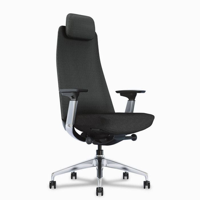 Desky Pinnacle Executive Office Chair - Black / Polished Aluminium
