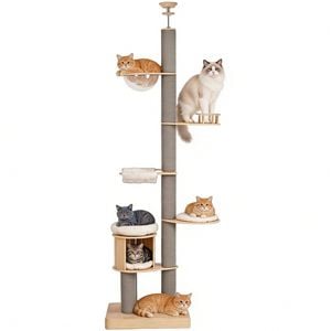 Advwin Cat Tree Cat Tower Floor to Ceiling Scratching Post 263-294cm