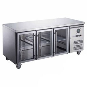FED-X Three Glass Door Bench Fridge 