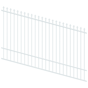 ProtectorAl 1201-2400W x 1500H Pearl White Spear Top Pool Fence Panel Raked Up to 15º