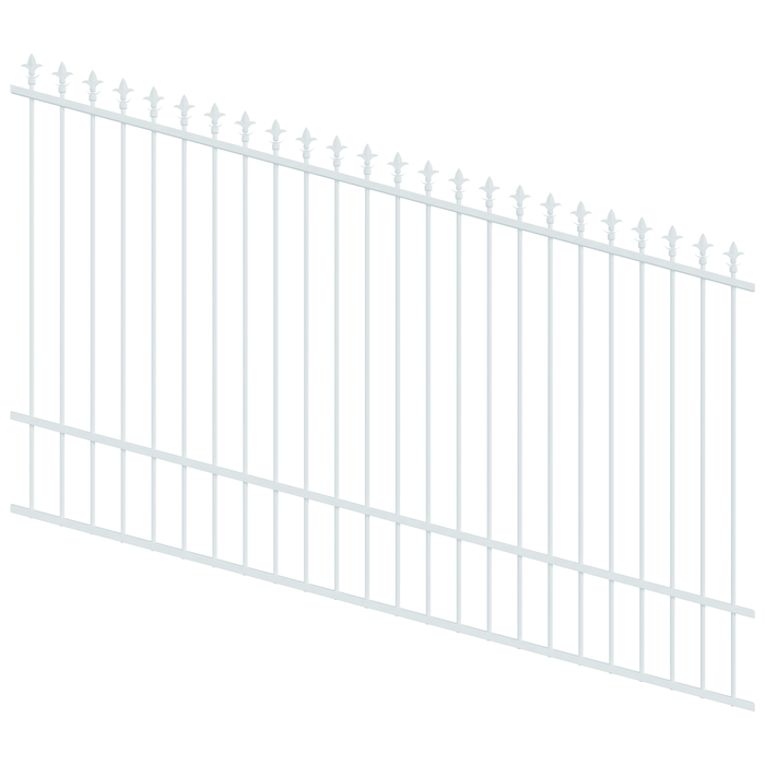 ProtectorAl 1201-2400W x 1500H Pearl White Spear Top Pool Fence Panel Raked Up to 15º