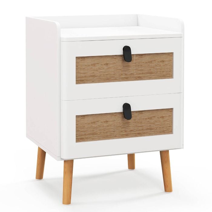 Costway Modern Nightstand Bedside Table 2 Drawer