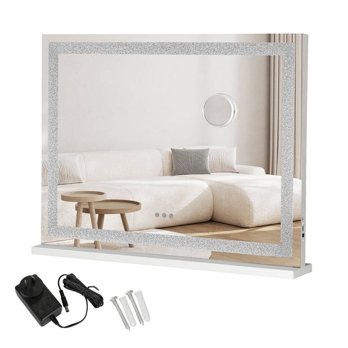 Yezi Crystal Makeup Mirror 3-Colour LED USB Charging 80x60CM