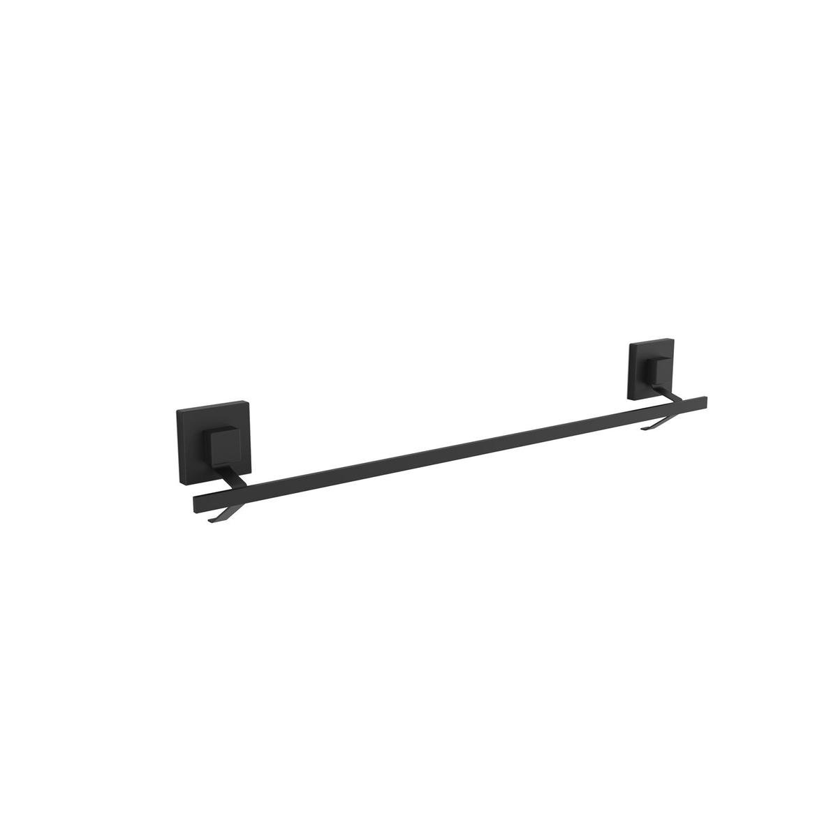 Fusion Loc 60cm 26kg Matte Black Suction Single Towel Rail