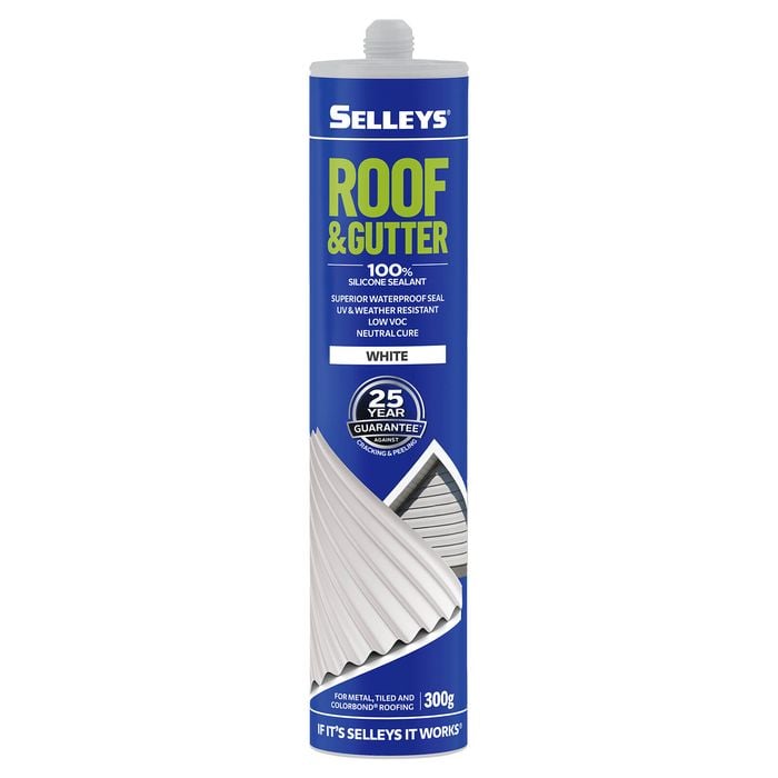 Selleys 300g White Roof And Gutter Silicone Waterproof Sealant