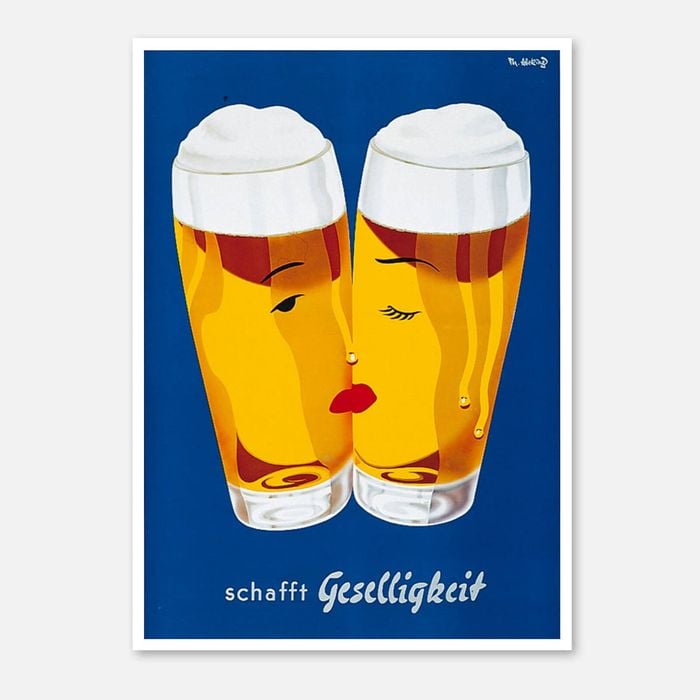 Galrie Schafft Geselligkeit Beer Poster - Classic Vintage Advertising Art Print, Poster Only, 50 x 70cm (20 x 28inch)