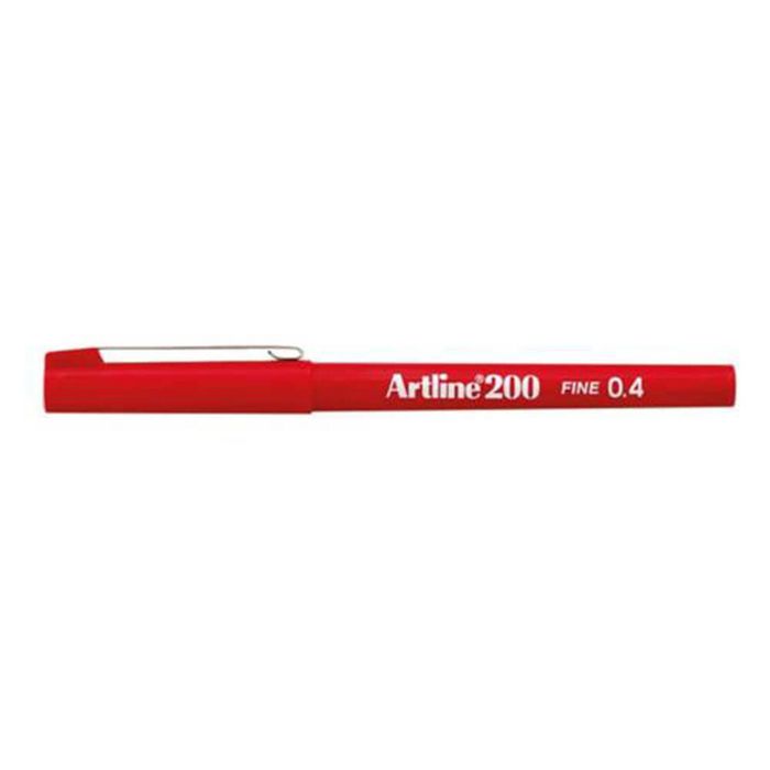 Artline Fineliner Felt Tip Pen 0.4mm (Box of 12) (Red)