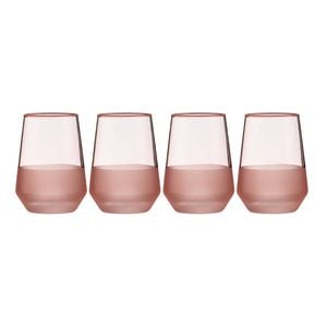 4pc Ladelle Panama Drinking Glass Durable Tumbler Kitchen Glassware Coral