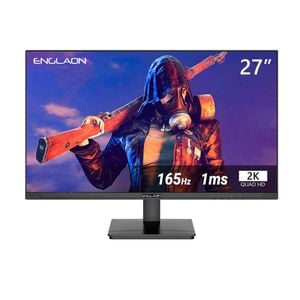 Englaon 27-inch Qhd Frameless Gaming Monitor With Amd Freesync Rgb Light Height Adjustable