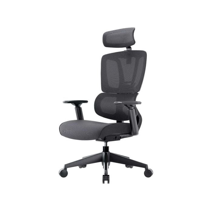 Maestro Furniture MECCA Ergonomic Double Mesh Back & Fabric Seat Manager Computer Office Task Chair - Black