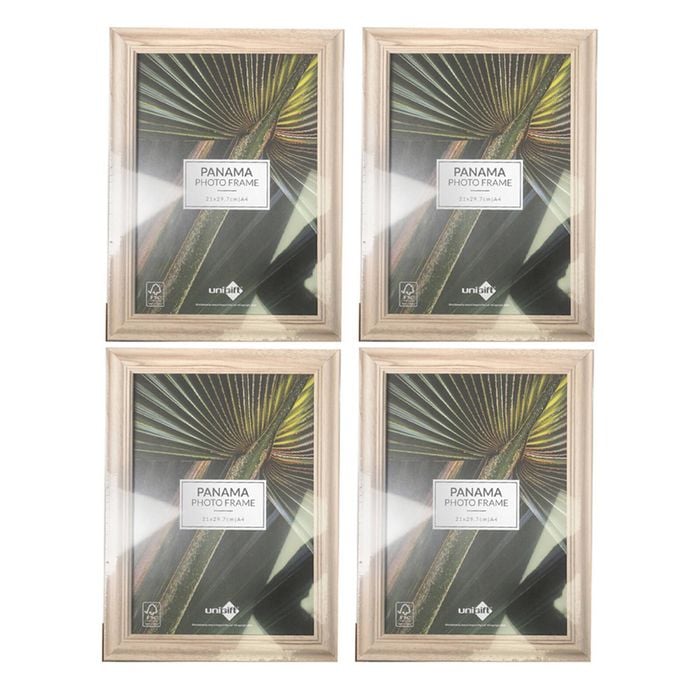 4PK Unigift A4 Panama Photo Picture Frame Home Decor  Assorted
