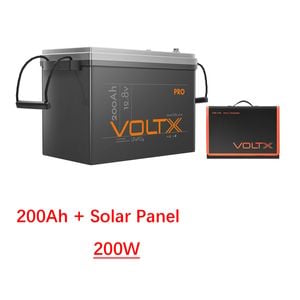 Voltx 12v 200ah Lithium Battery + 200w Solar Panel Mat