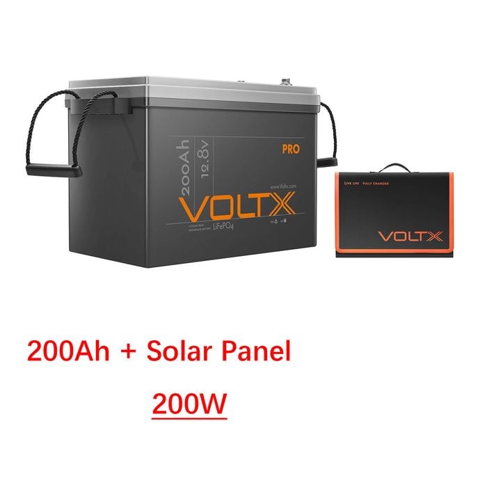 Voltx 12v 200ah Lithium Battery + 200w Solar Panel Mat